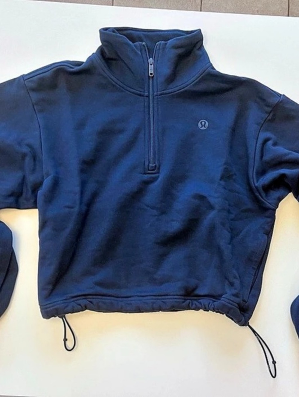 lululemon Cotton Terry Tennis Half Zip size XS in Club Blue